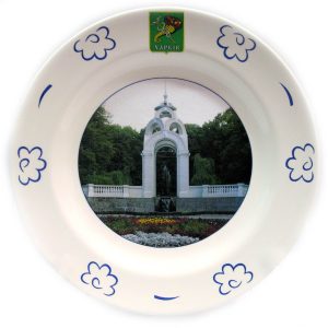 Тарілка Будянський фаянс (d-240 мм) "Харків, дзеркальний струмінь" (24 шт / ящ) (є підставки, під замовлення)