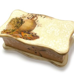 Скринька з фігурною кришкою "Оливки" (26.5х15.5х9.5) вільха, липа