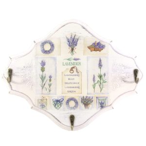 Ключниця вішалка "Лаванда, таблички" масив дерева (32х25 см)