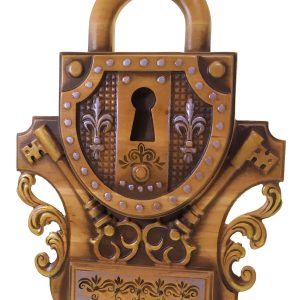 Панно "Замок з ключами" ключниця, дерев'яне,різне, ручний розпис (30×22×2.2 см)