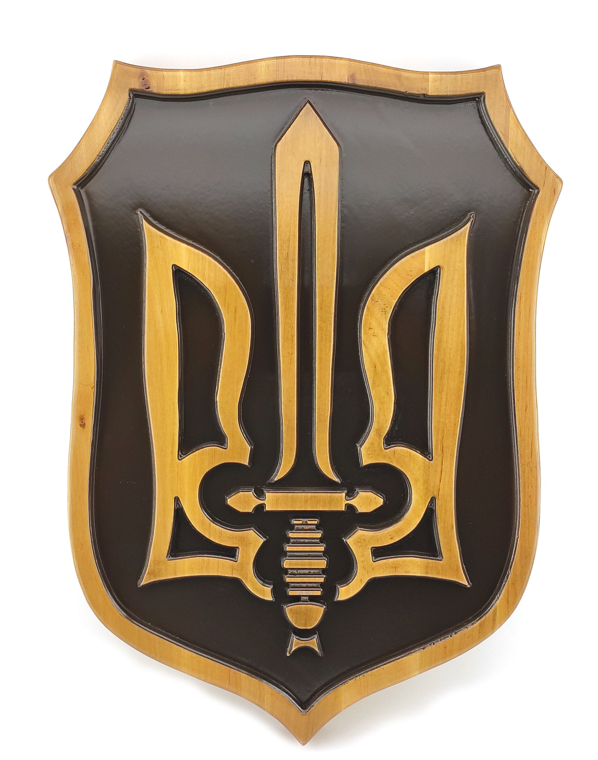 Панно "Тризуб" (39х28х2, 4см),дерев'яне,різьблене,покрите патиною та лаком