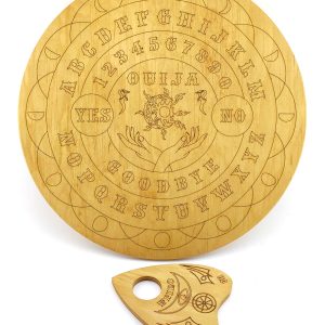 Спіритична дошка OUIJA "Кругла" світла англійською мовою (d=36,5см×0,8см)