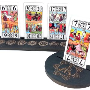 Підставки під карти Таро (25×7,5см) та (10,5×12,5см) 7чакр, чорна.