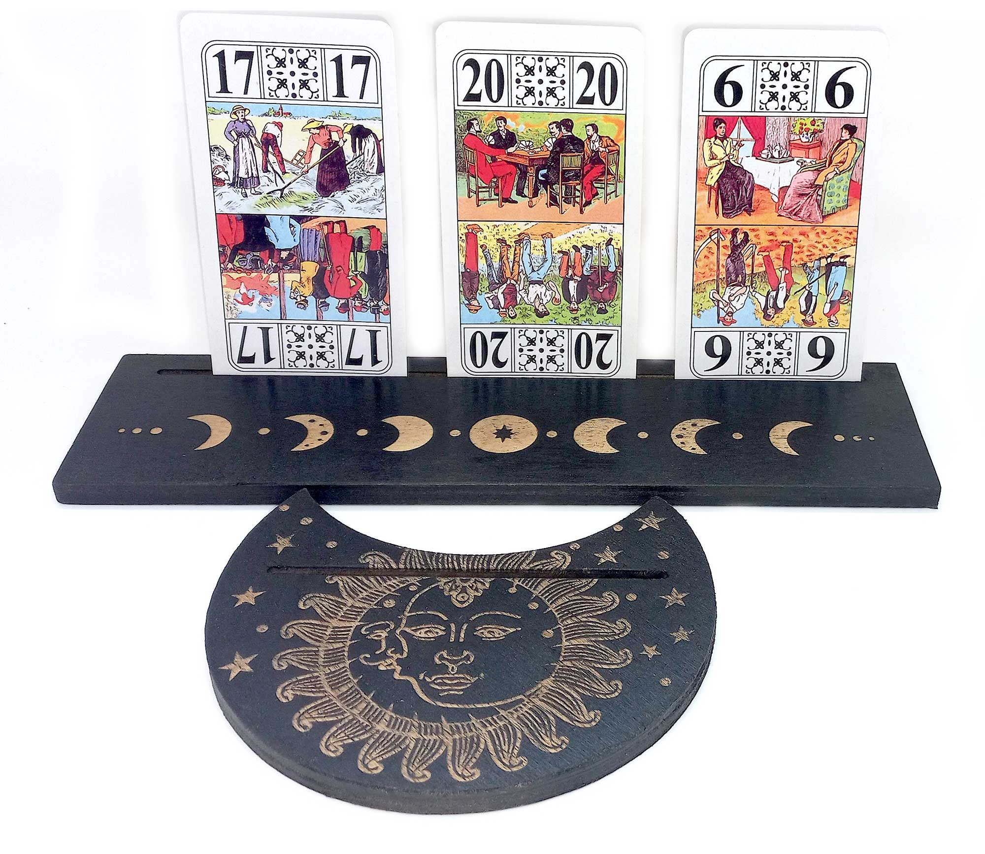 Підставки під карти Таро (25×7,5см) та (10,5×12,5см) місячна, чорна. - Зображення 4