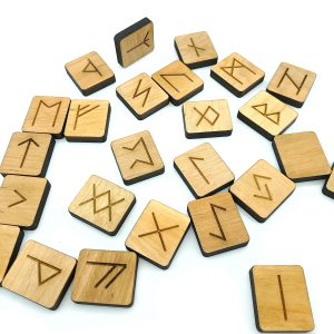 Руни "Скандинавські" світлі, 25 рун (3,1×2,7×0,7 см), масив дерева