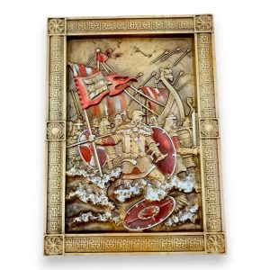 Панно "Святослав", різьблене, розфарбоване вручну (28,5 х27, 5х2, 4 см) масив дерева.