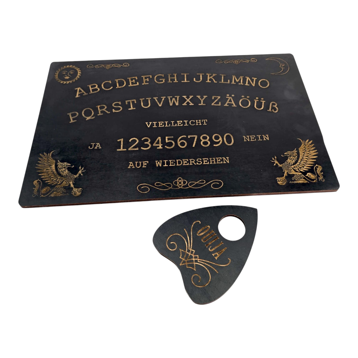 Спіритична дошка OUIJA, німецькою мовою, темна (44,5×29×0,8см)